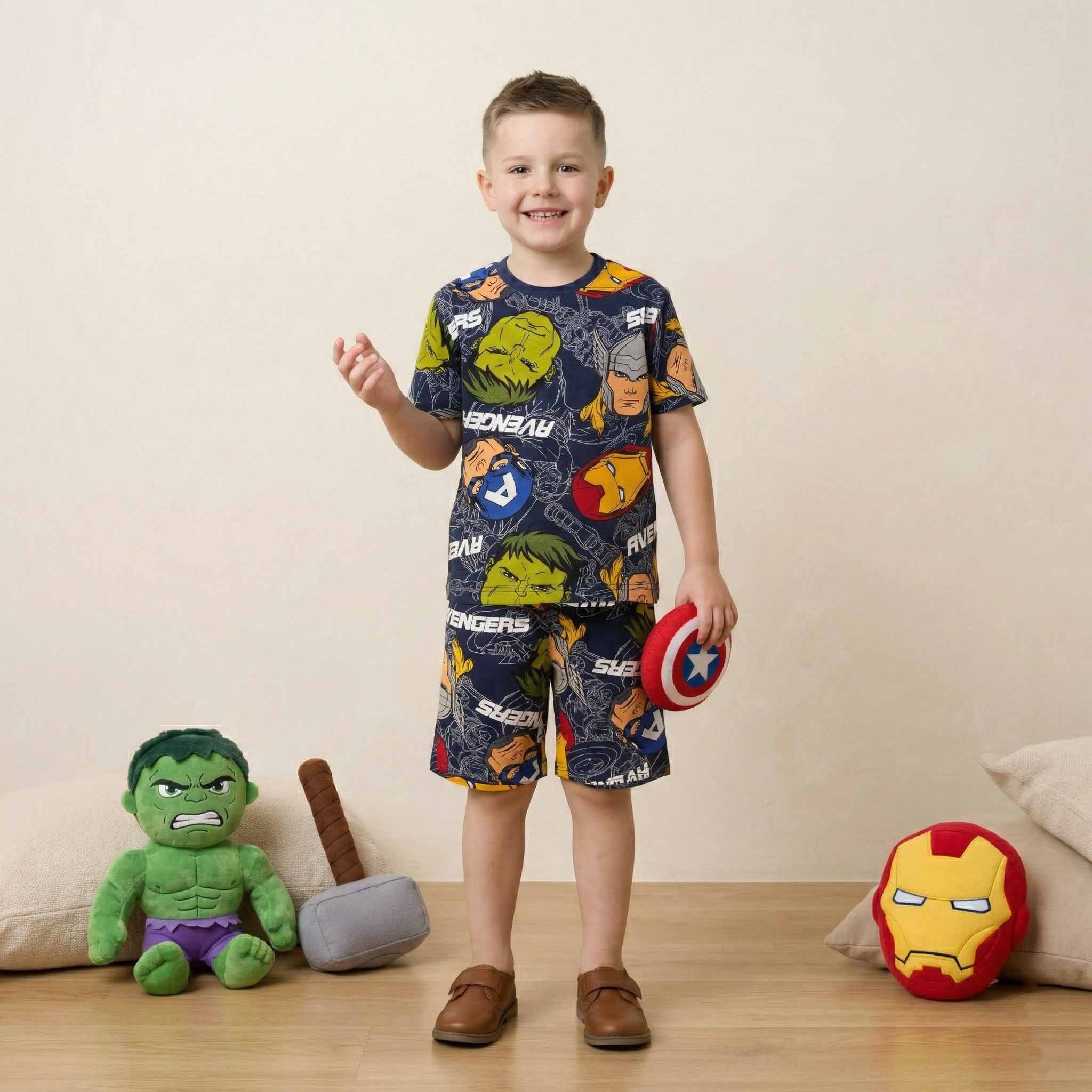 Avengers Boys Short Set - Navy Blue