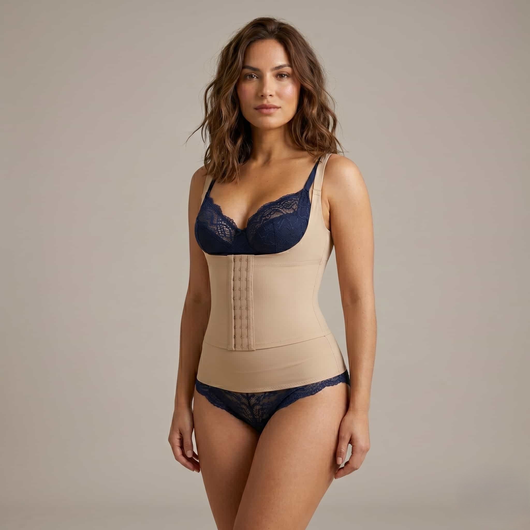 Open-Bust Waist Trainer Vest Women Shapewear- Beige