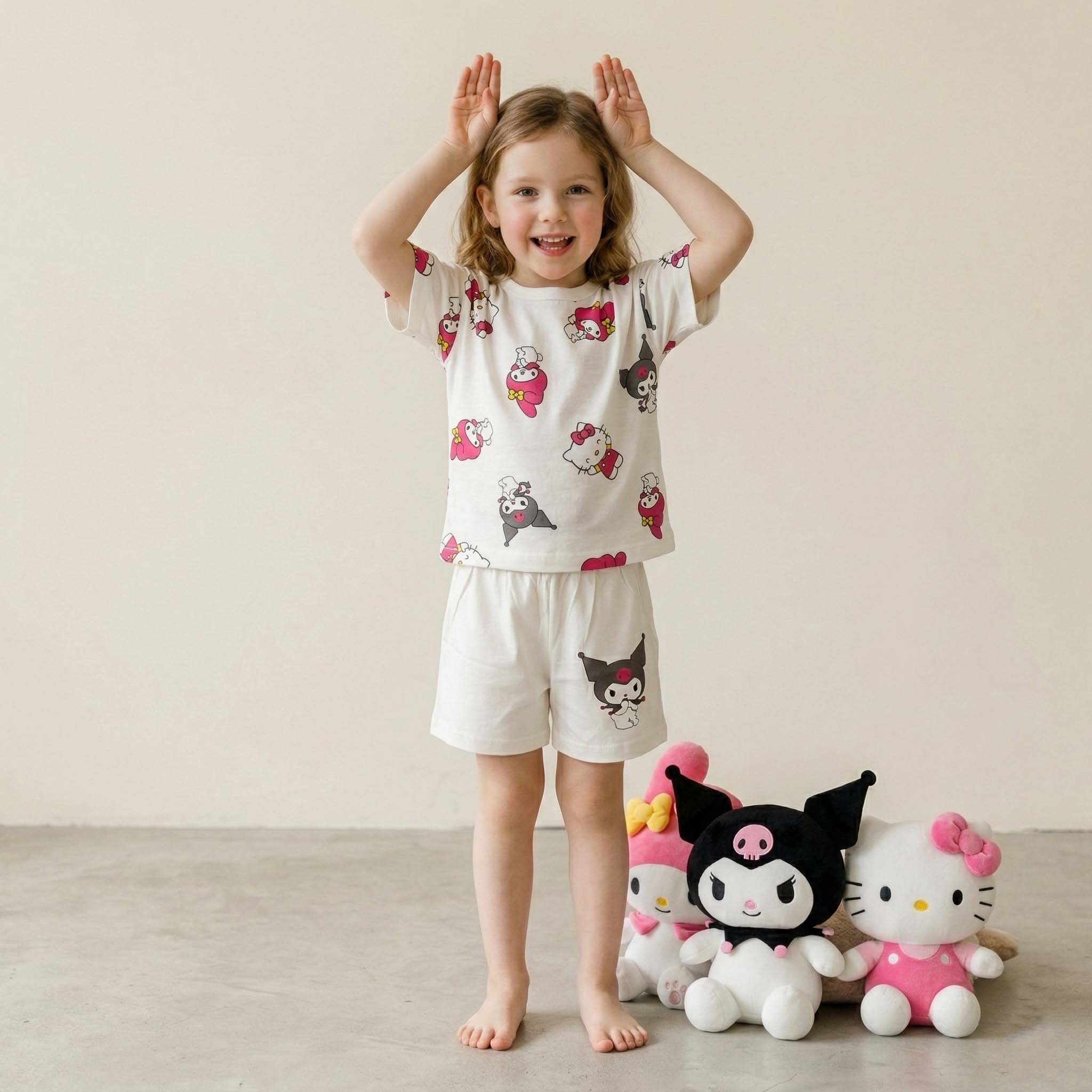 Hello Kitty and Friends Girls Short Set - White
