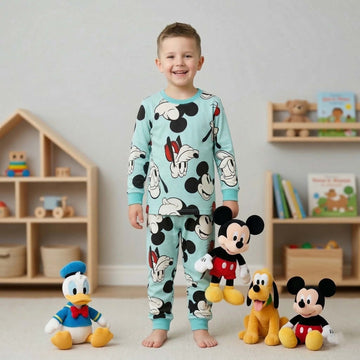 Mickey & Friends Boys Full Sleeves Pajama Set - Blue