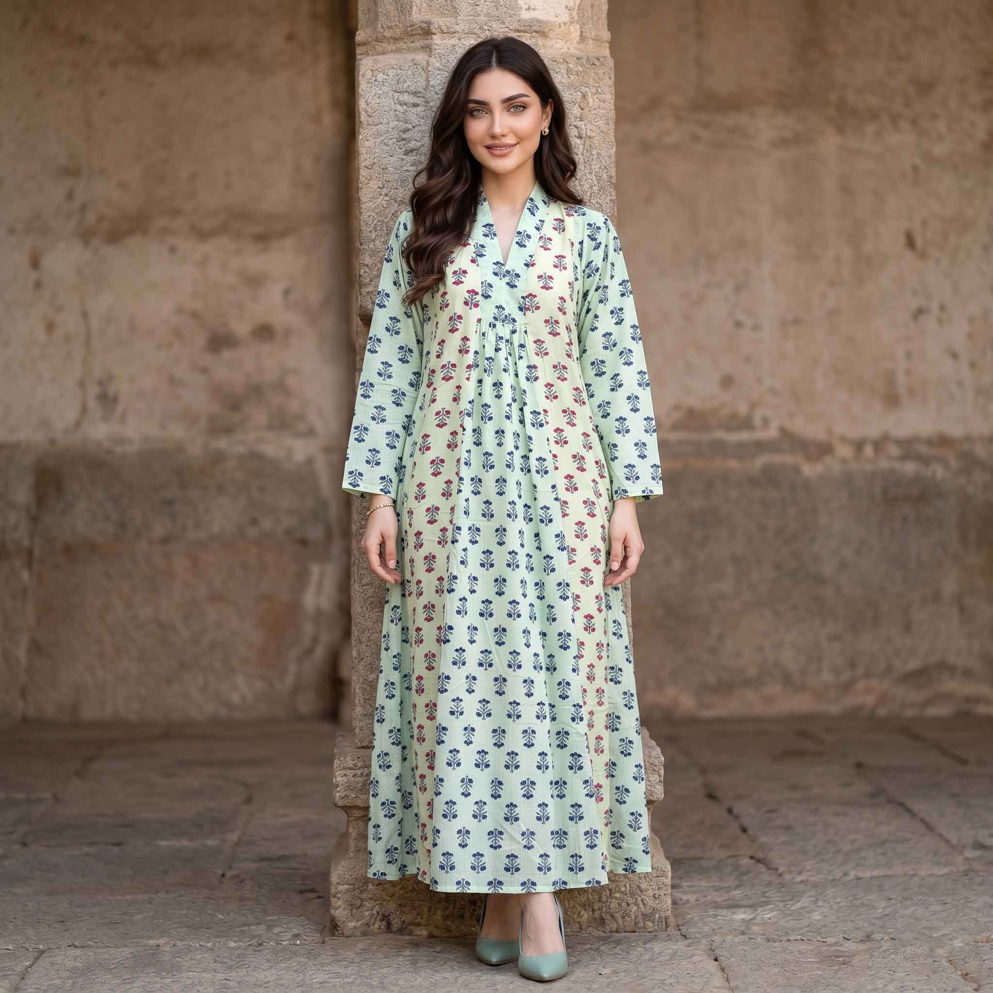 All Over Buti Prints Women Darra - White