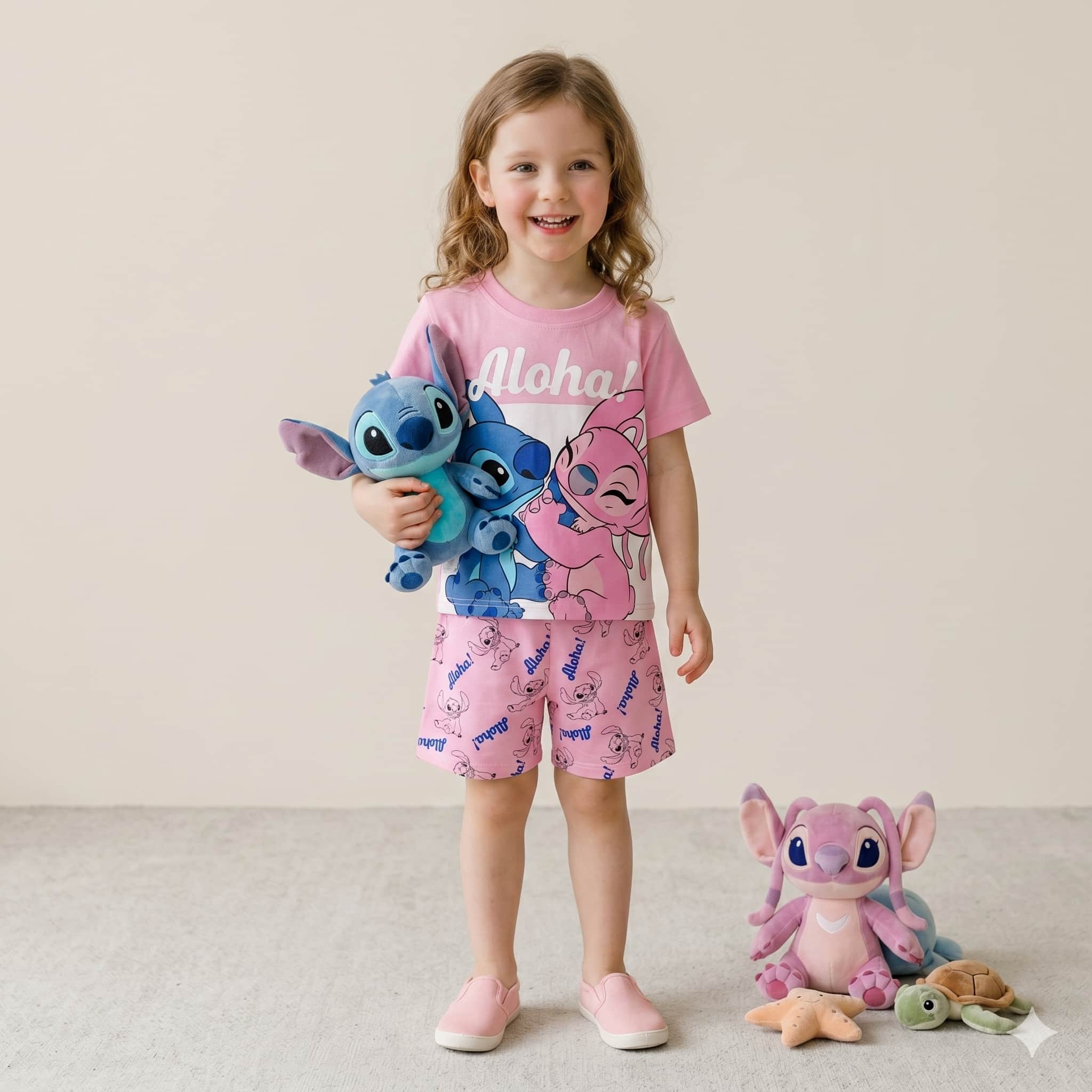 Stitch Girls Short Set - Pink