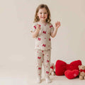 Ruby Ribbons Girls Half Sleeves Pajama Set - Beige