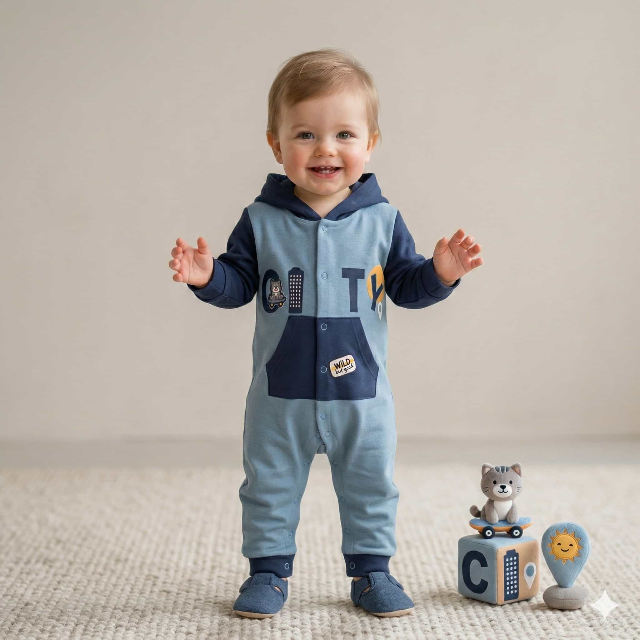 City Cat Baby Boy Set - Blue