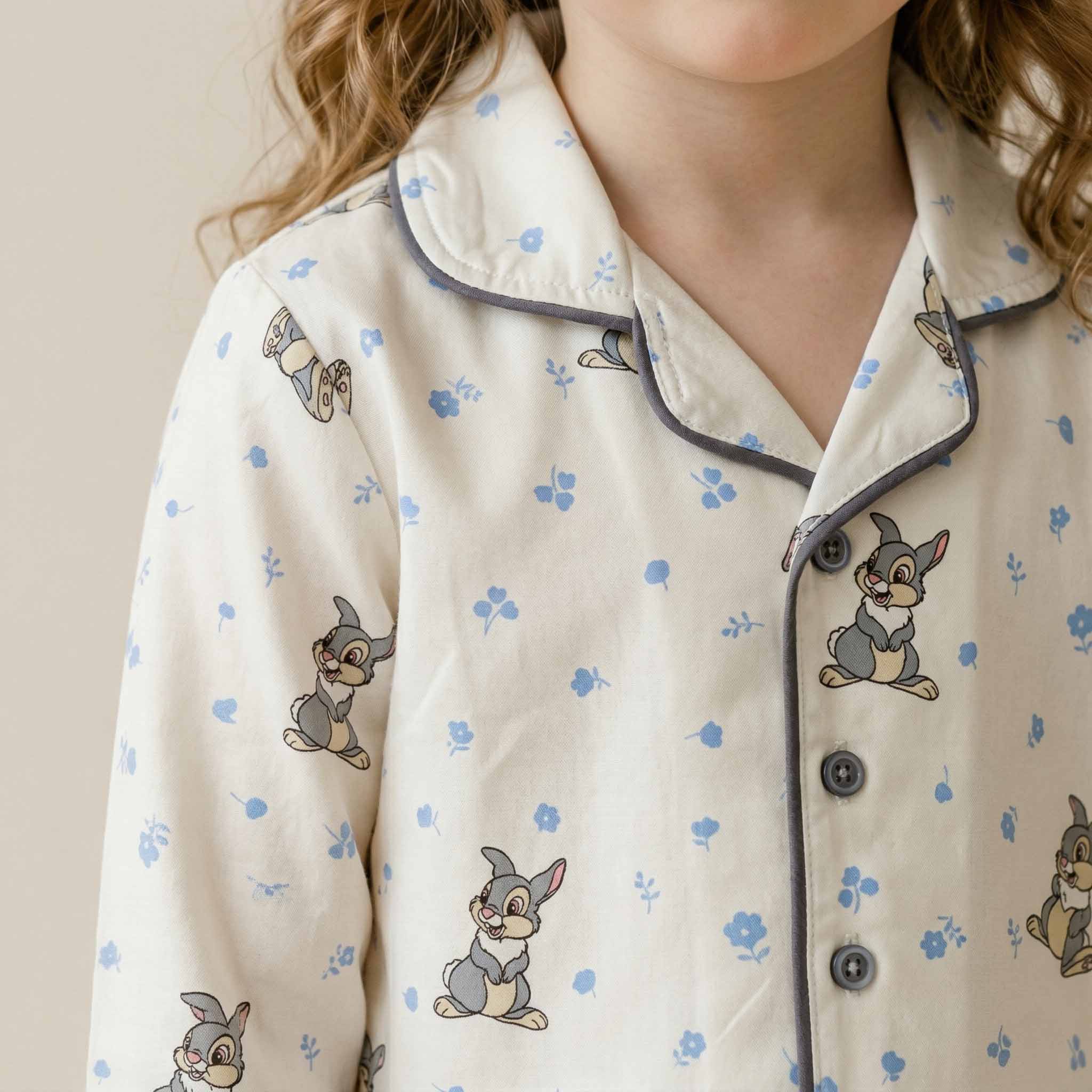 Bugs Bunny Girls Full Sleeves Button Pajama Set - White