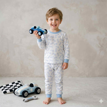 Speedy Drift Boys Full Sleeves Pajama Set – Sky Blue