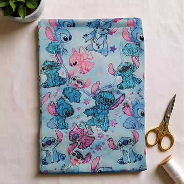 Angle Stitch Girls Embroidered Mukhawir - Blue