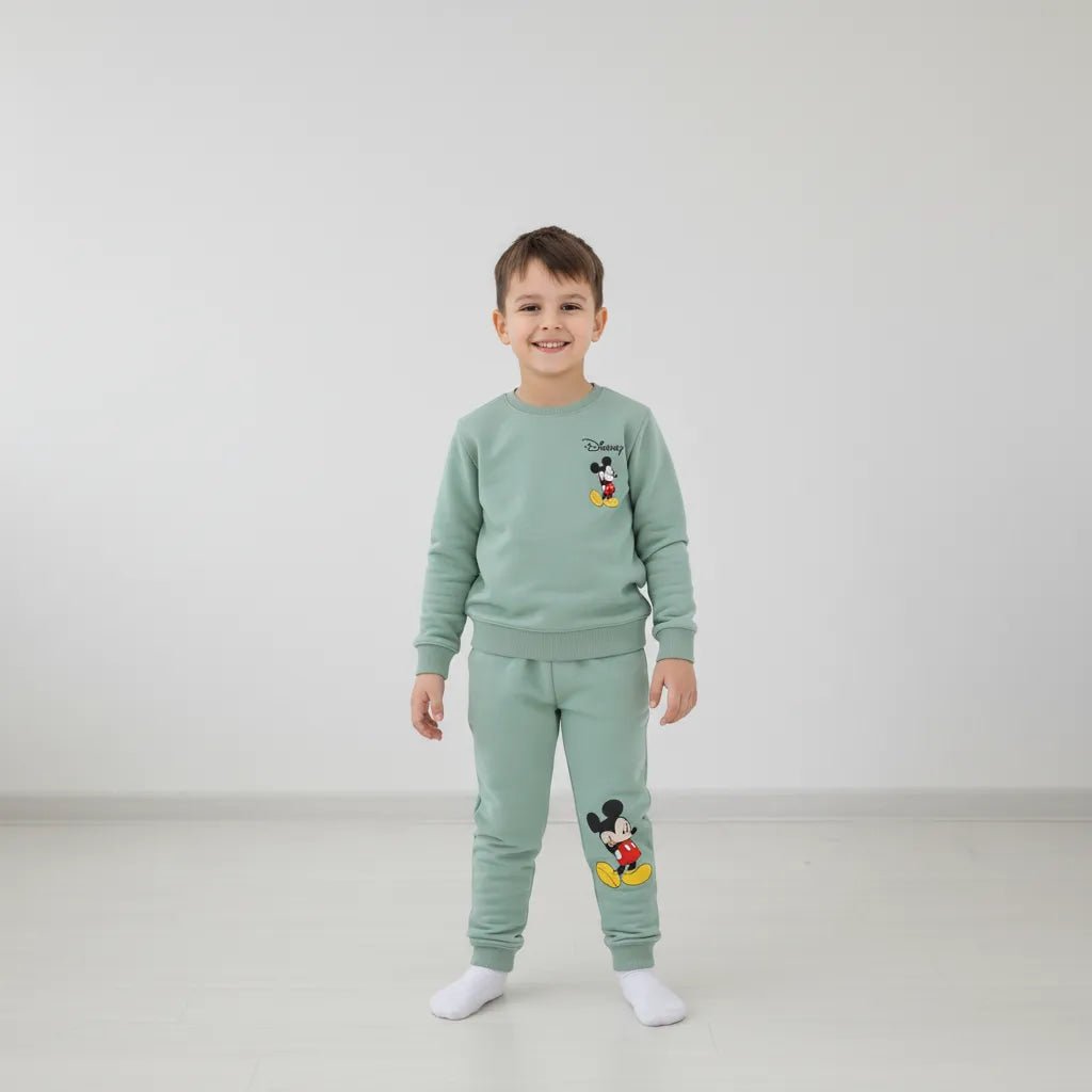 Mickey Mouse Boy Sweatshirt Set- Green