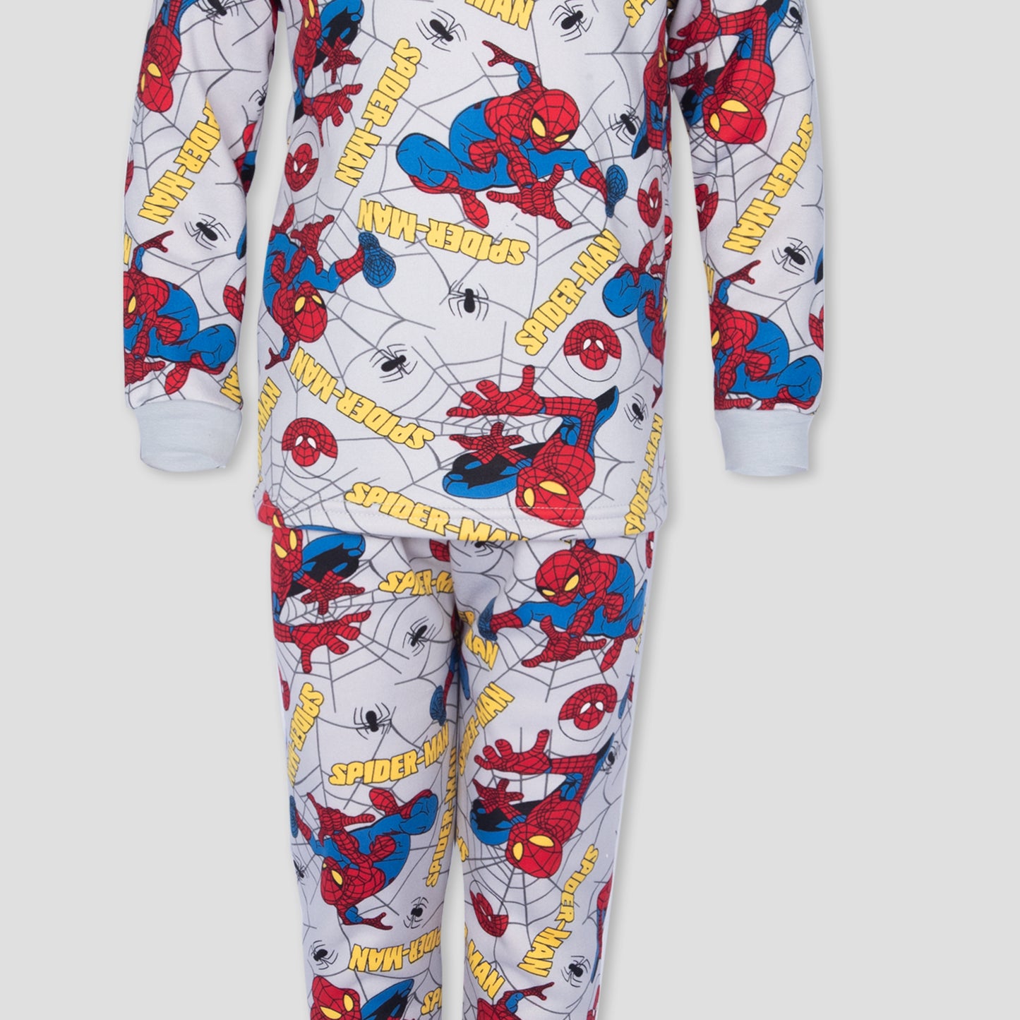 Spiderman Boys Fleece Pajama Set - Grey - Red