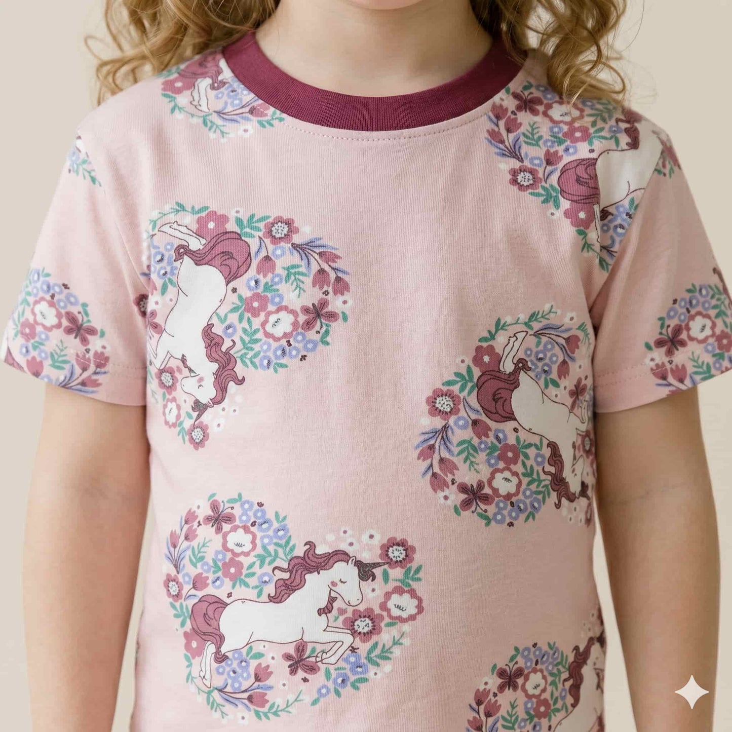 Unicorn Dreams Girls Half sleeves pajama set - Pink