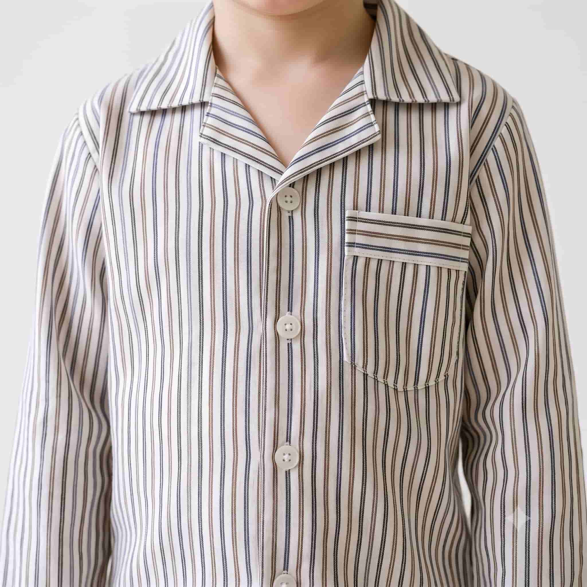 Dreamy Threads Boys Full Sleeves Pajama Set - Blue Stripes