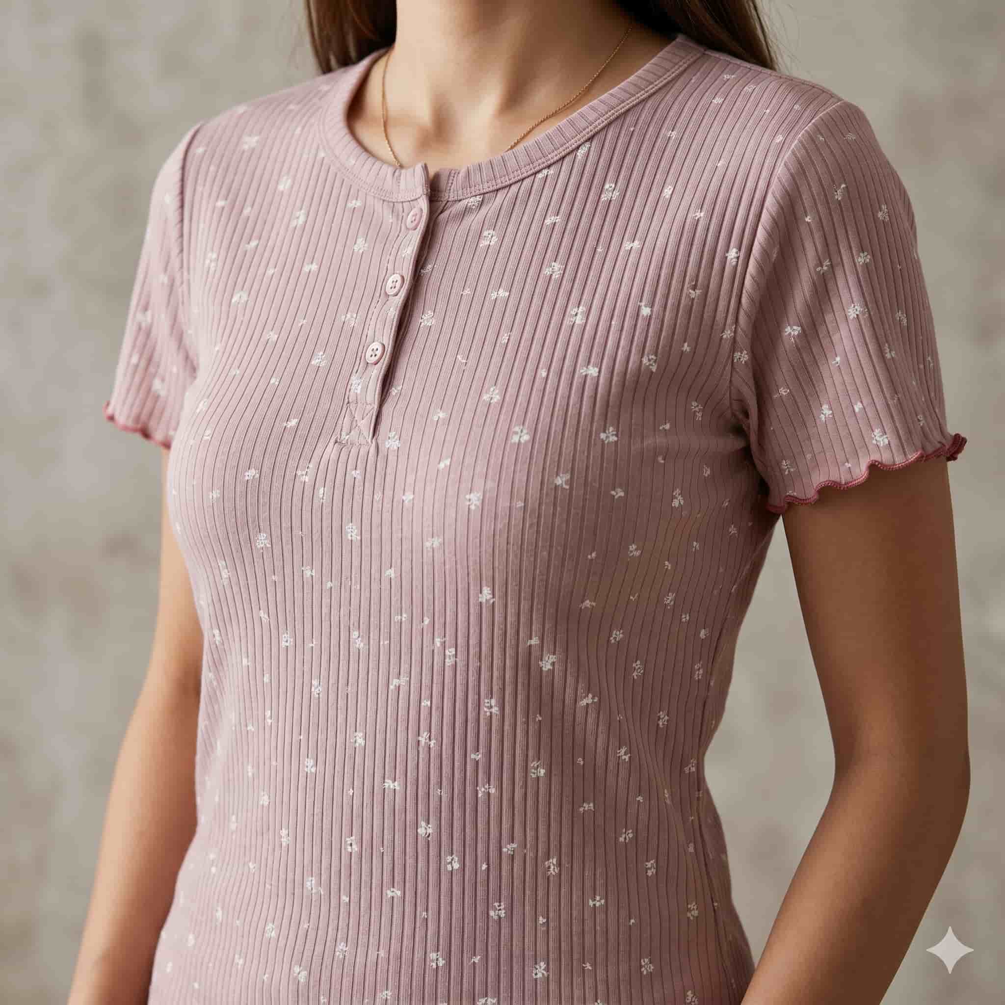 Ditsy Bloom Women Half Sleeves Pajama Set - Pink