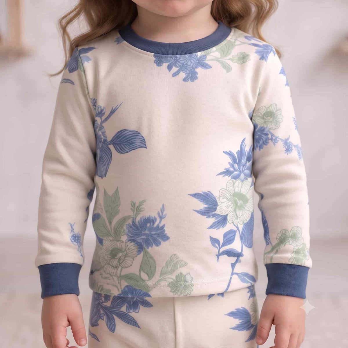 Blue Meadow Baby Girls Full Sleeves Pajama Set - Cream