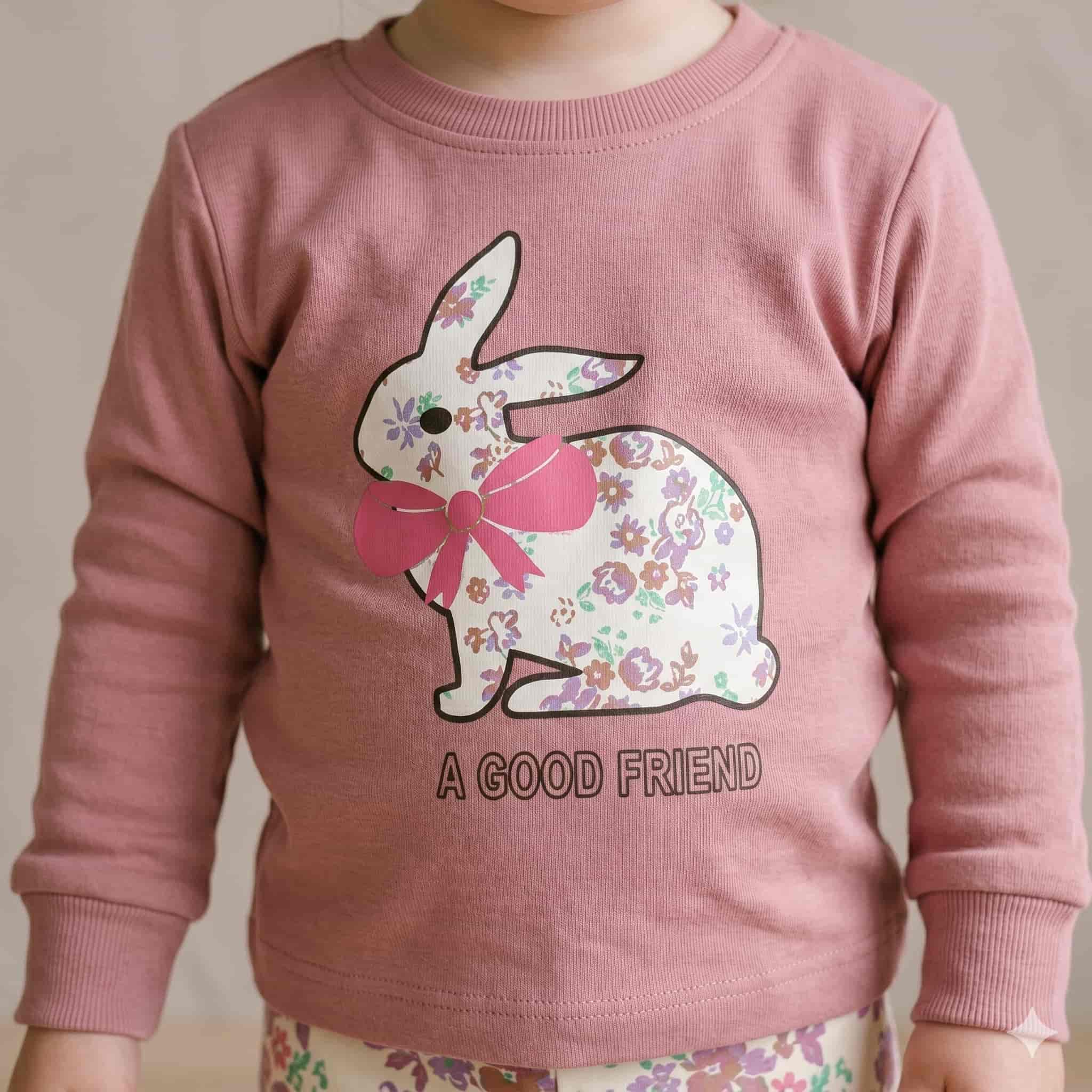 Bunny Bloom Baby Girls Full Sleeves Set with - Pink