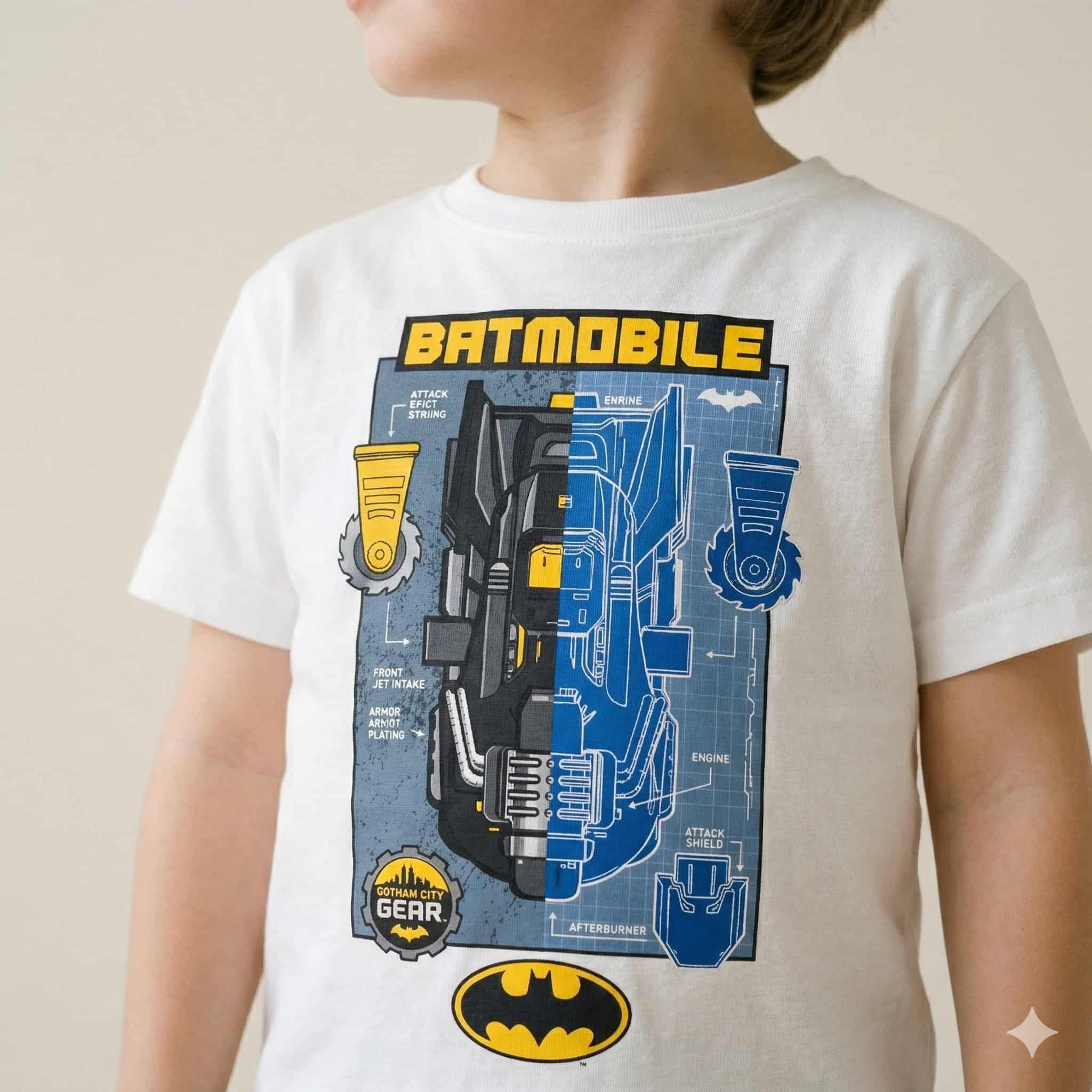 Batman Boys Shorts Sets- White