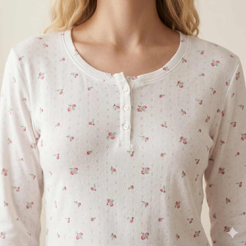 Petal Soft Women Full Sleeves Pajama set - White