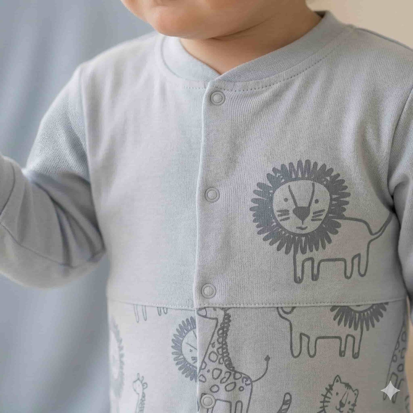 Doodle Lion Baby Boy Set - Blue