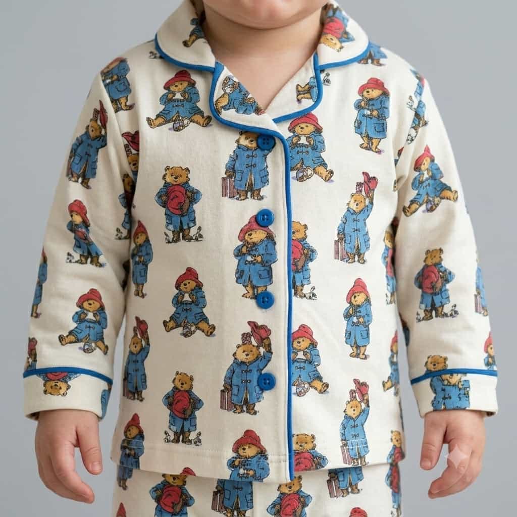 Teddy Bear Baby Boys Full Sleeves Pajama Set – Cream