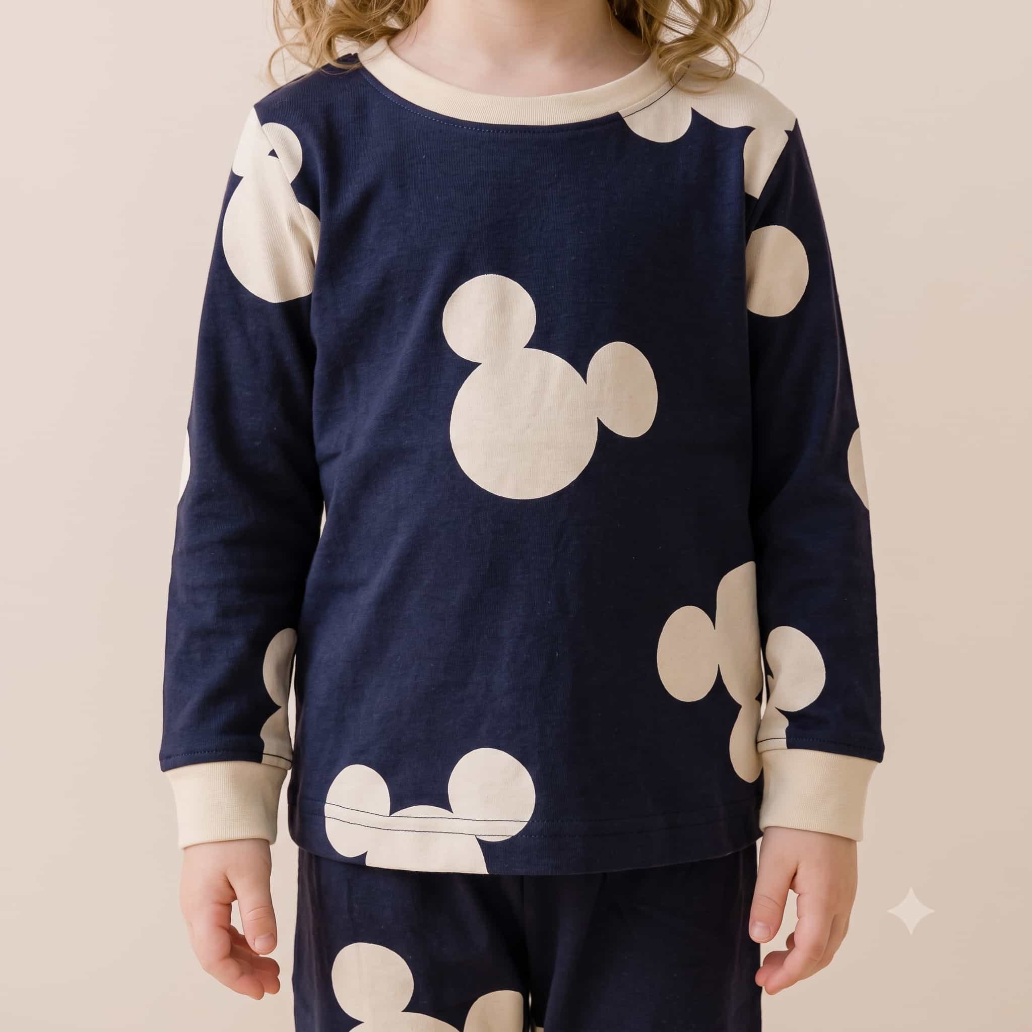 Mickey Mouse Girls Full Sleeves Pajama Set – Navy Blue