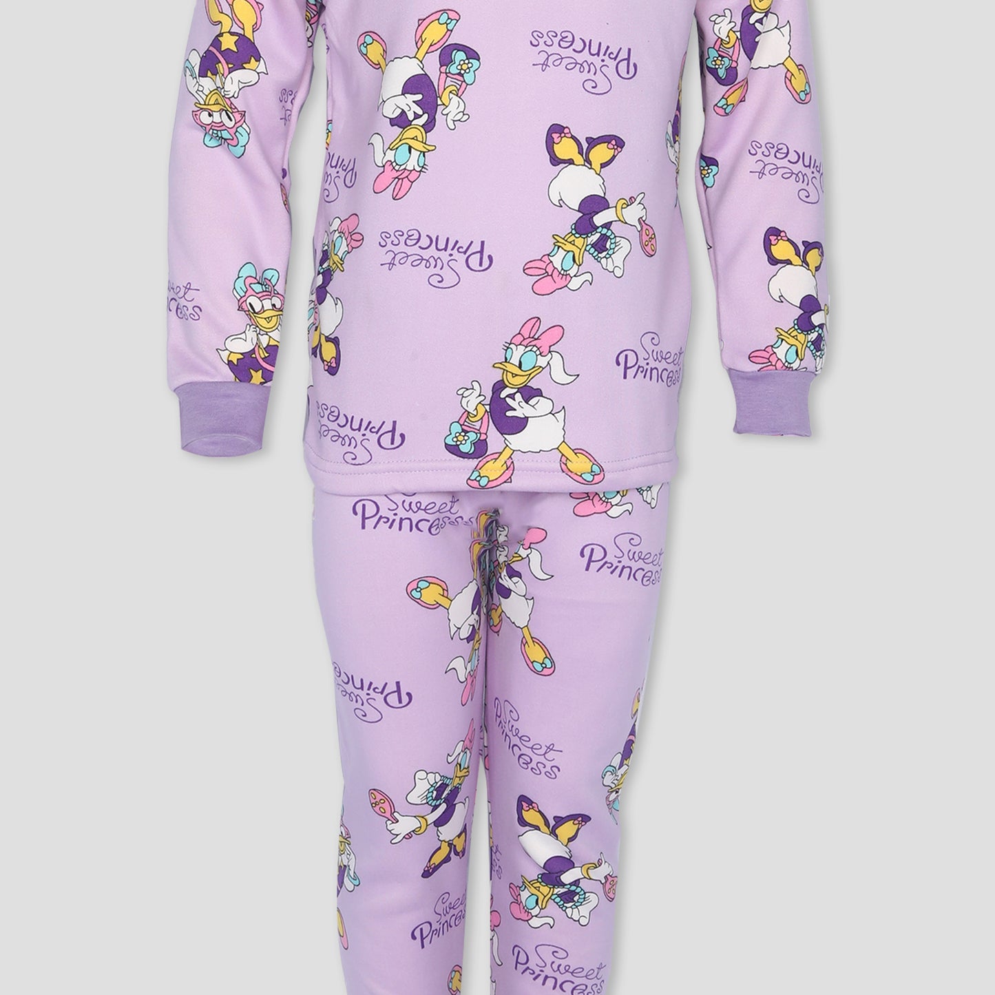 Sweet Princess Girls Fleece Pajama Set - Purple