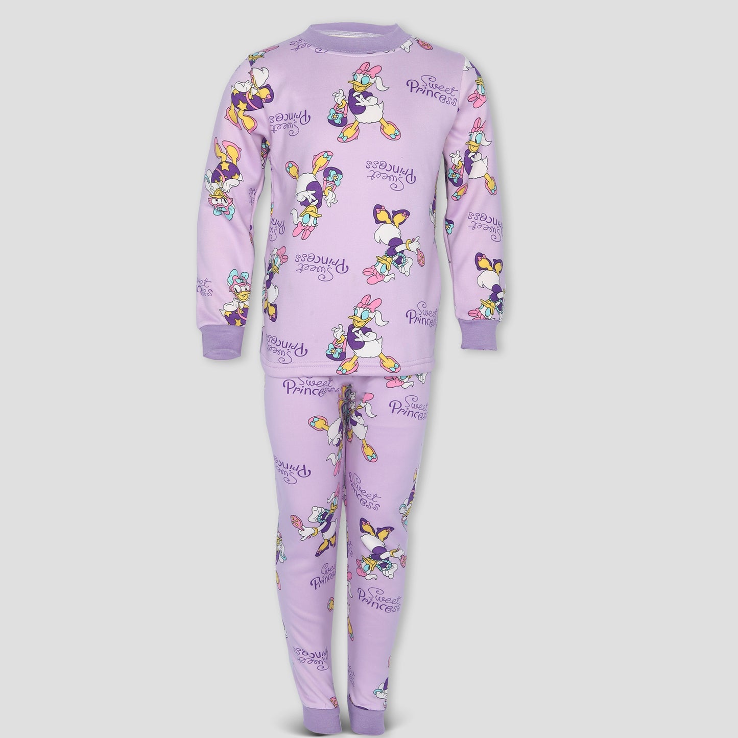 Sweet Princess Girls Fleece Pajama Set - Purple