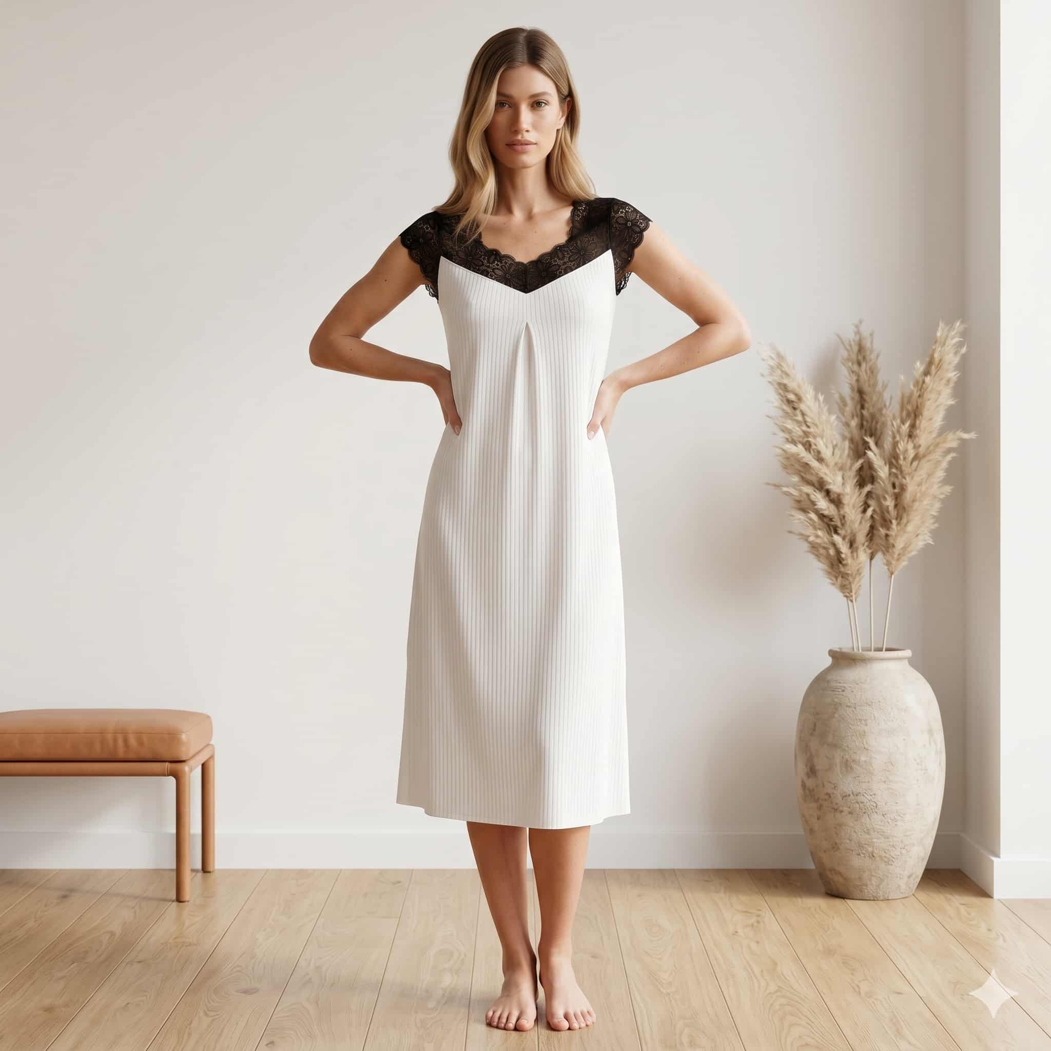 Ivory Lace Women Midi - White