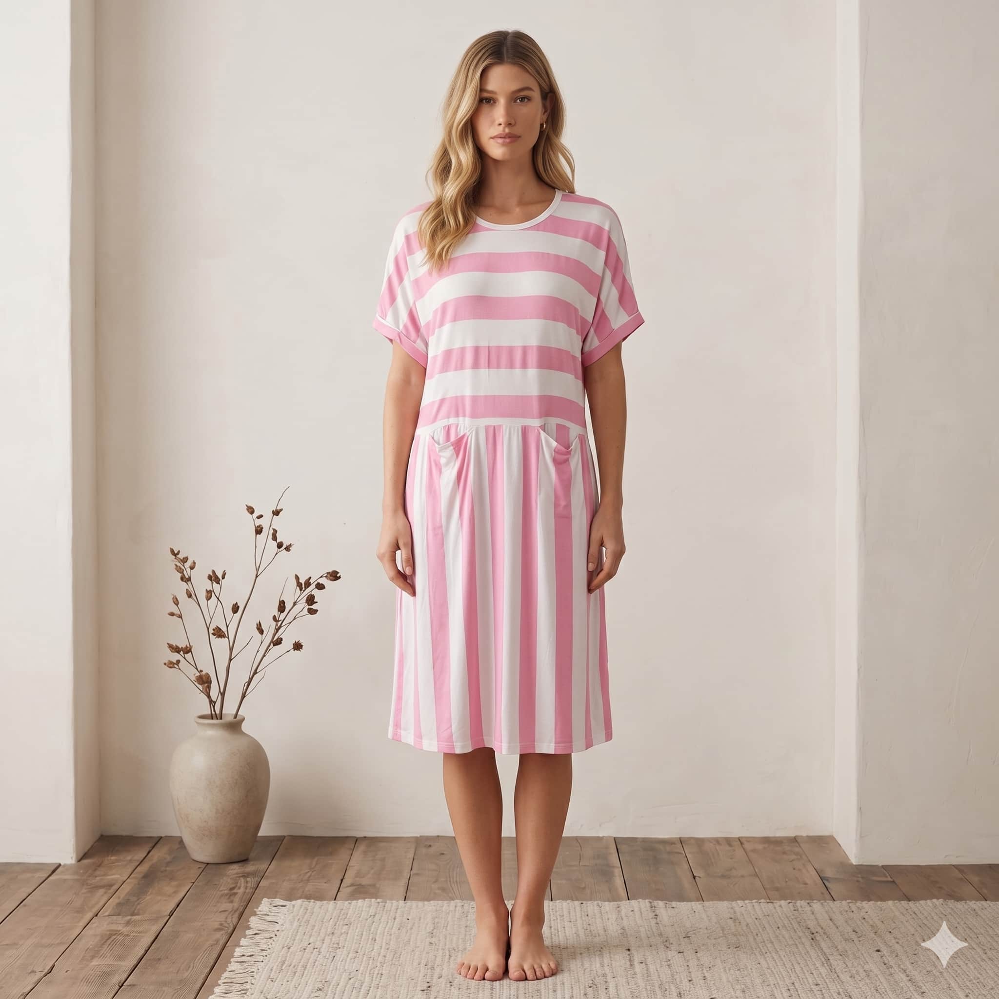 Candy Stripes Women Midi - Pink