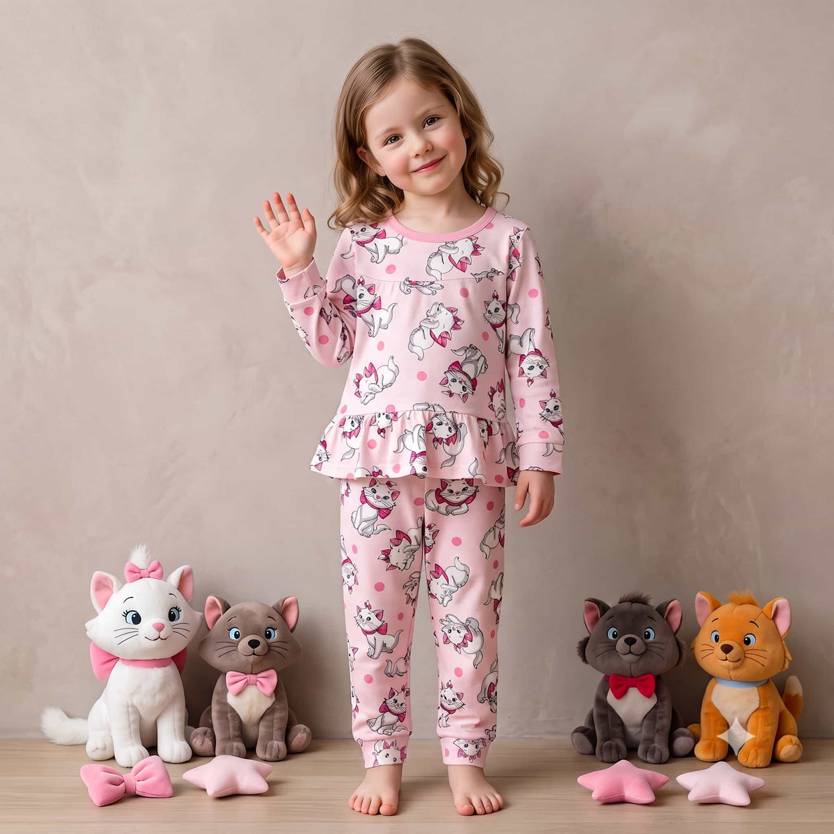 Marie Girls Full Sleeves Pajama Set – Baby Pink