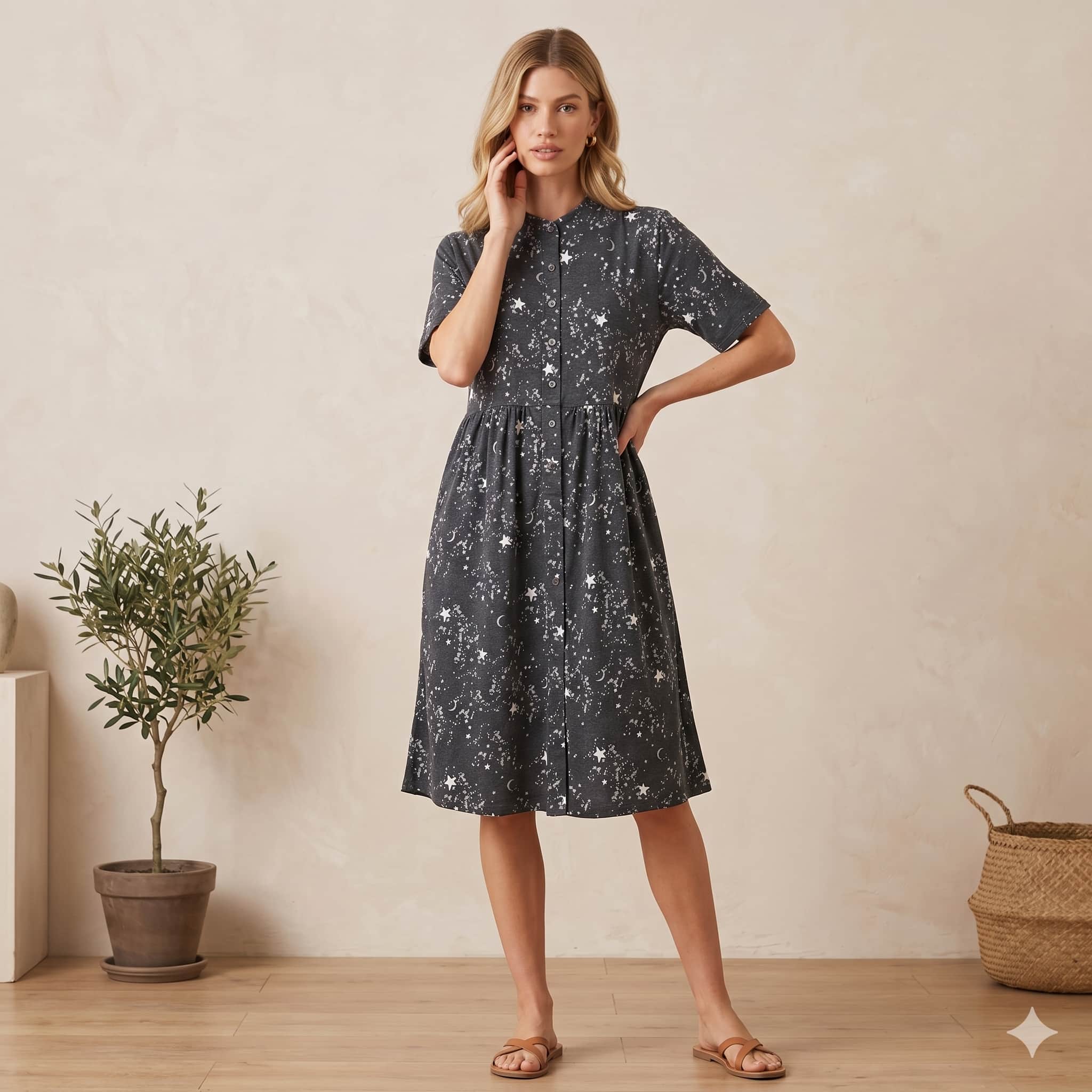 Starry Nights Women Midi - Black