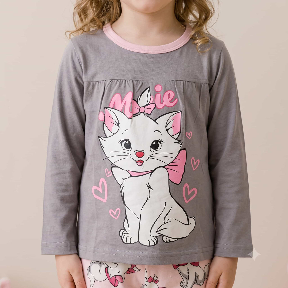 Marie Girls Full Sleeves Pajama Set – Grey