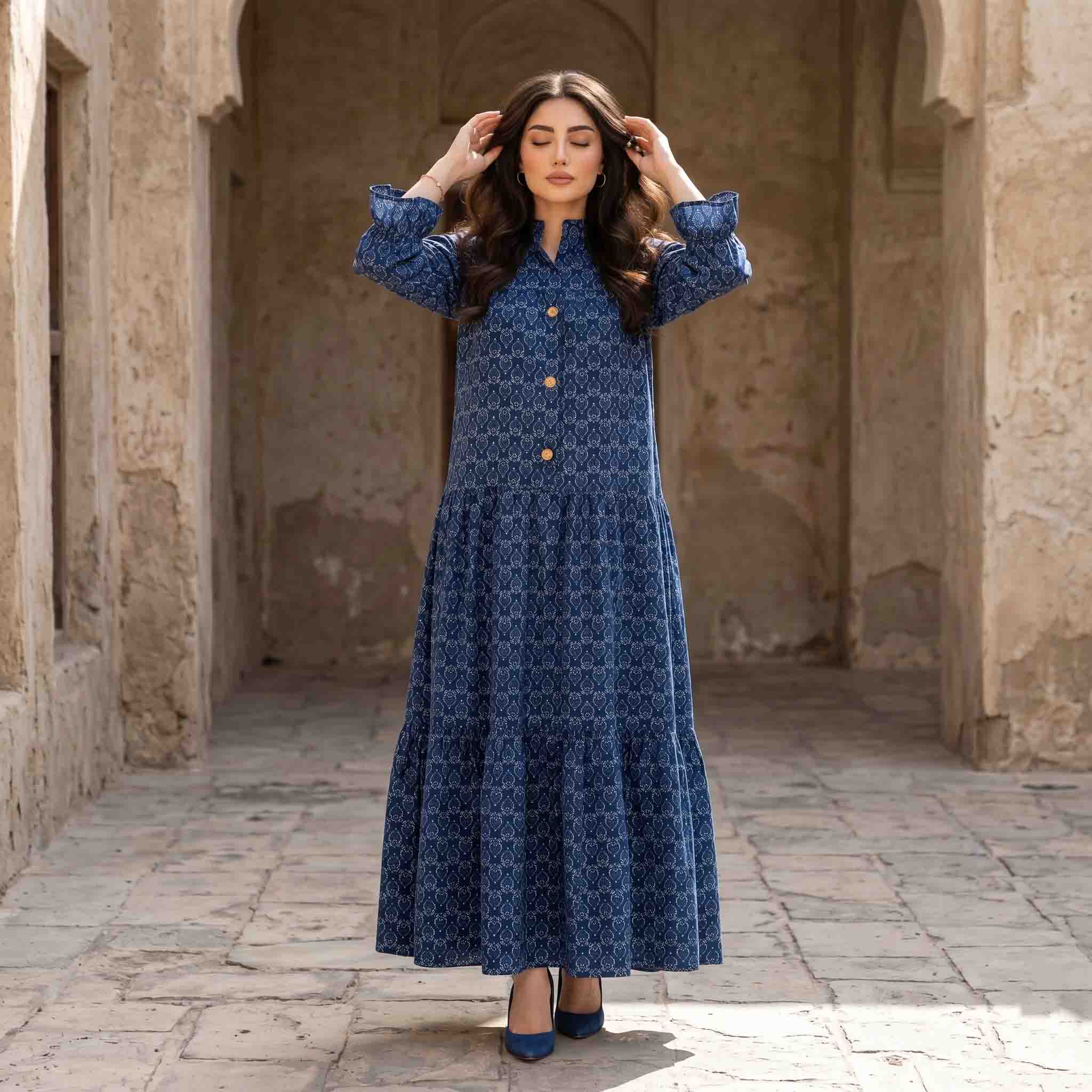 Ethnic Motifs Women  Darra - Navy Blue