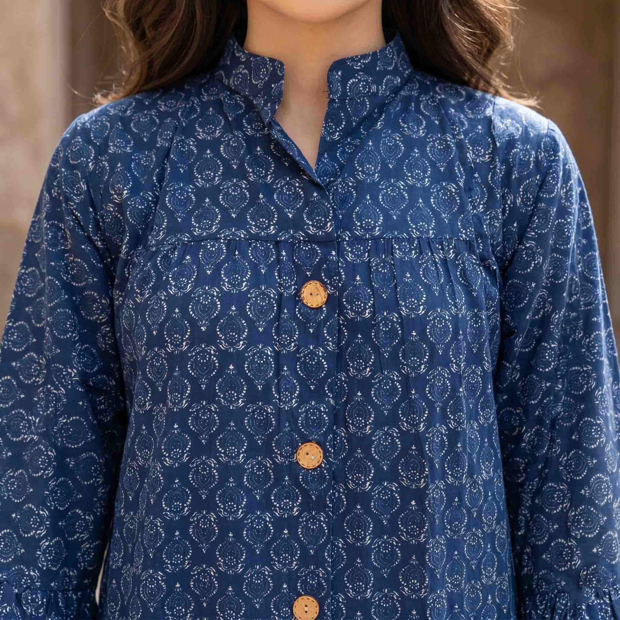 Ethnic Motifs Wome Darra - Navy Blue