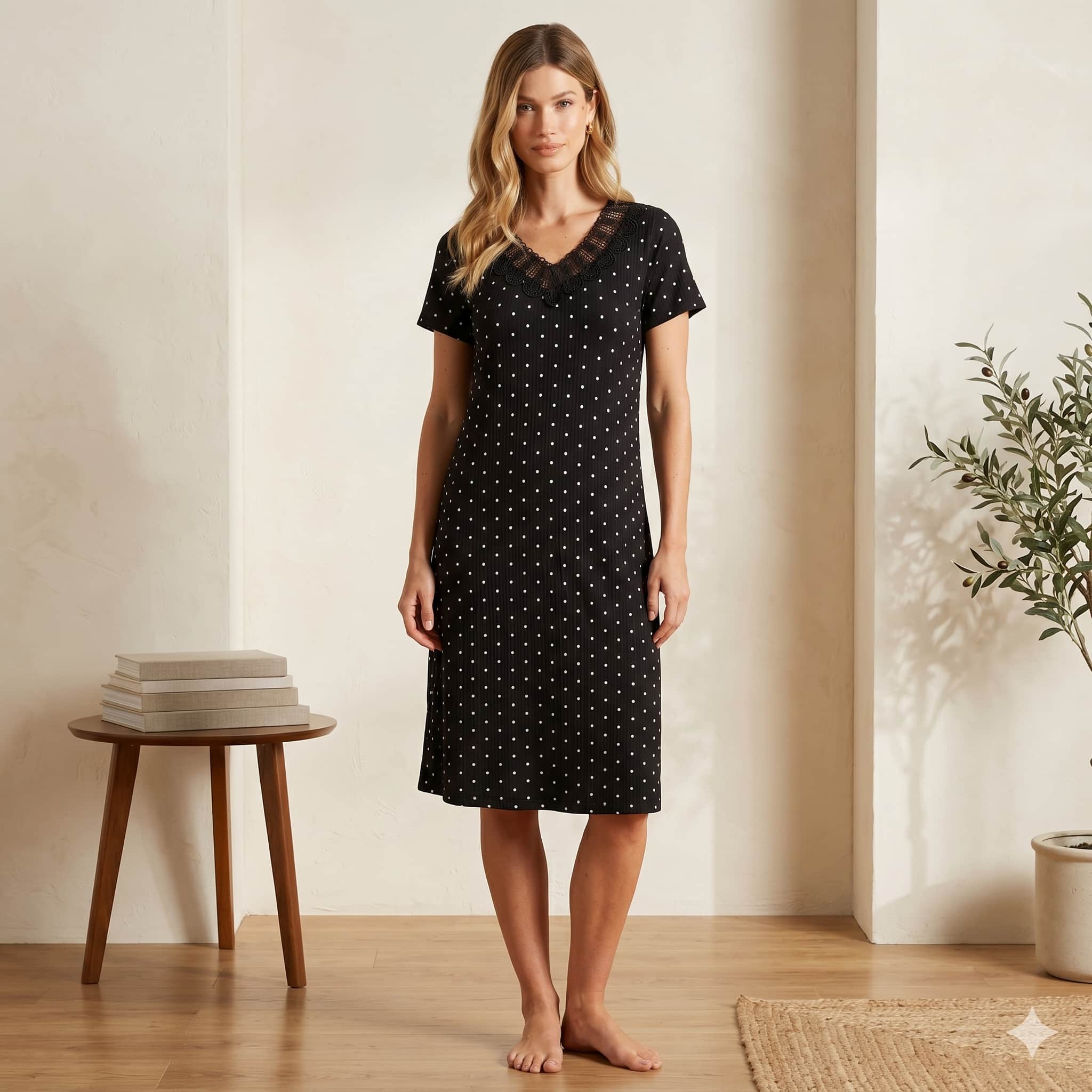 Polka Noir Women Midi - Black