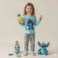 Stitch Girls Full Sleeves Pajama Sets - Light Blue