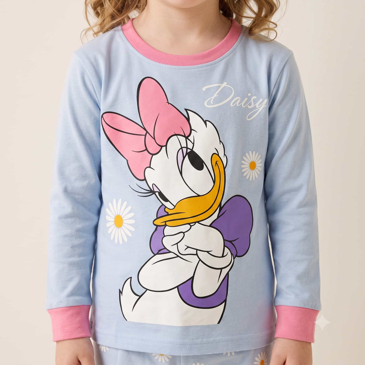 Daisy Duck Girls Full Sleeves Pajama Set – Light Blue