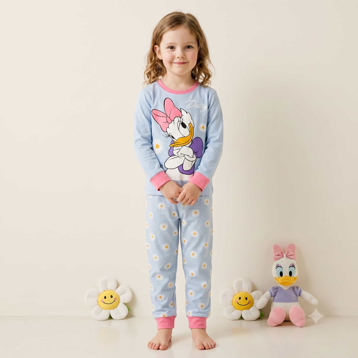 Daisy Duck Girls Full Sleeves Pajama Set – Light Blue