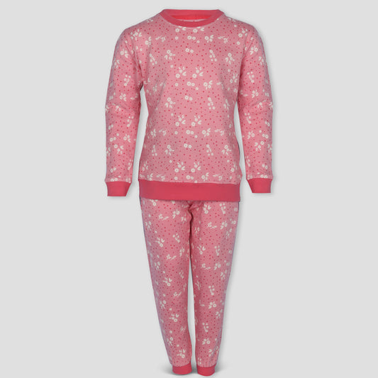 Sweet Petals Girls Fleece Training Suit - Pink