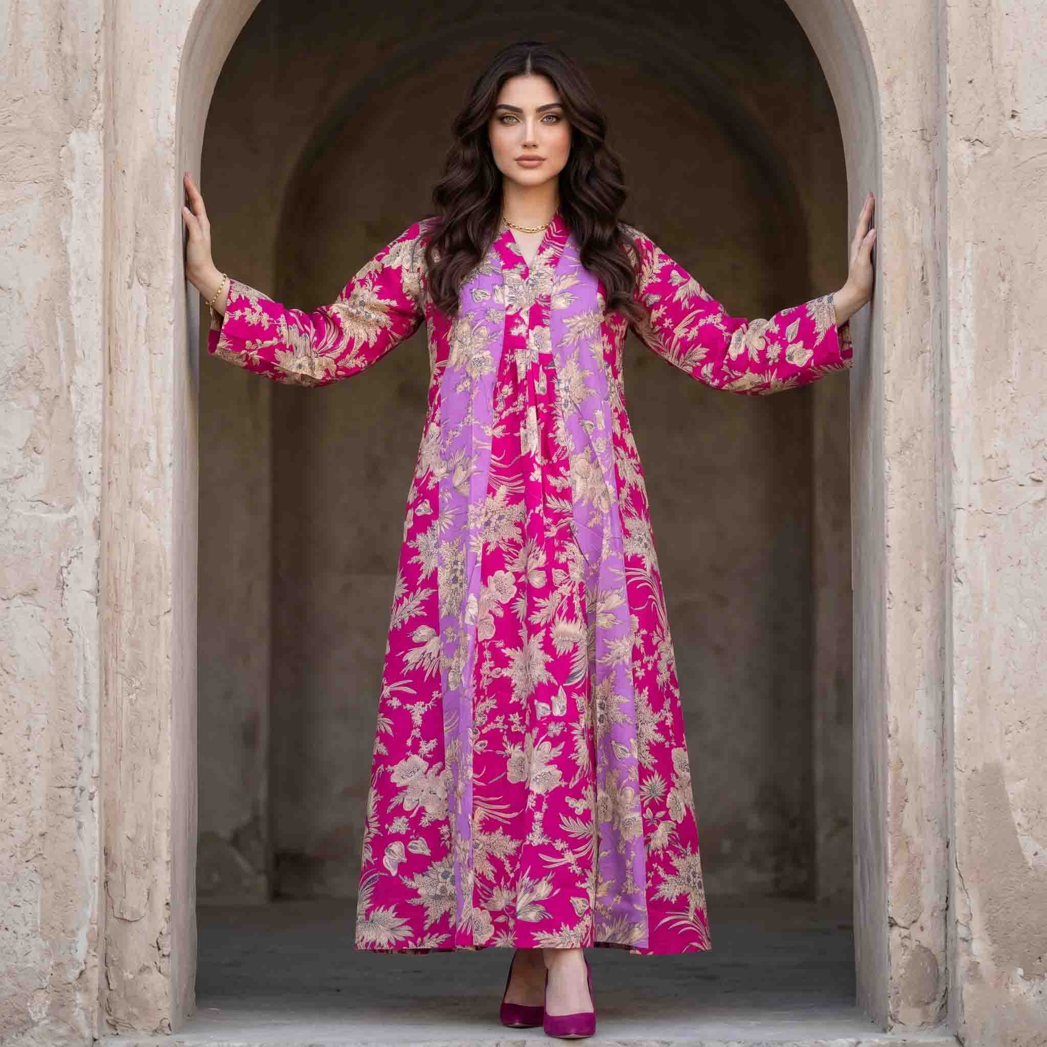 Floral Women Darra - Pink & Purple