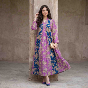 Gold Floral Women Darra - Blue & Purple