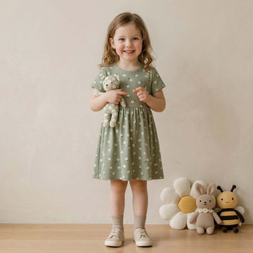 Meadow Bloom Girls Frock - Green