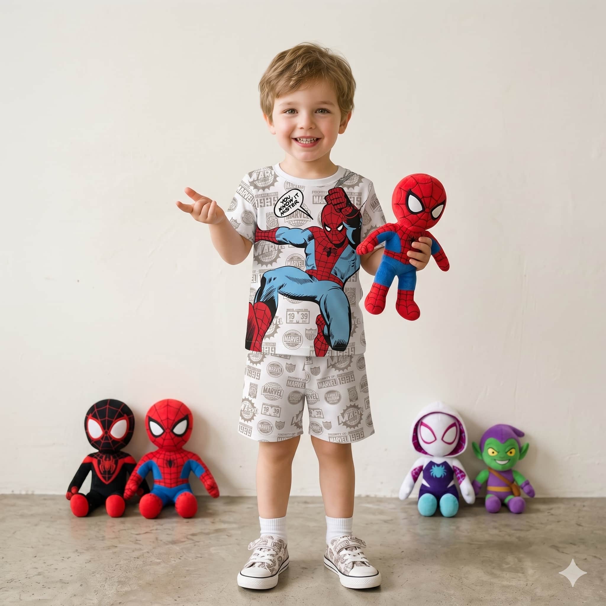 Spider Man Boys Short Set - White