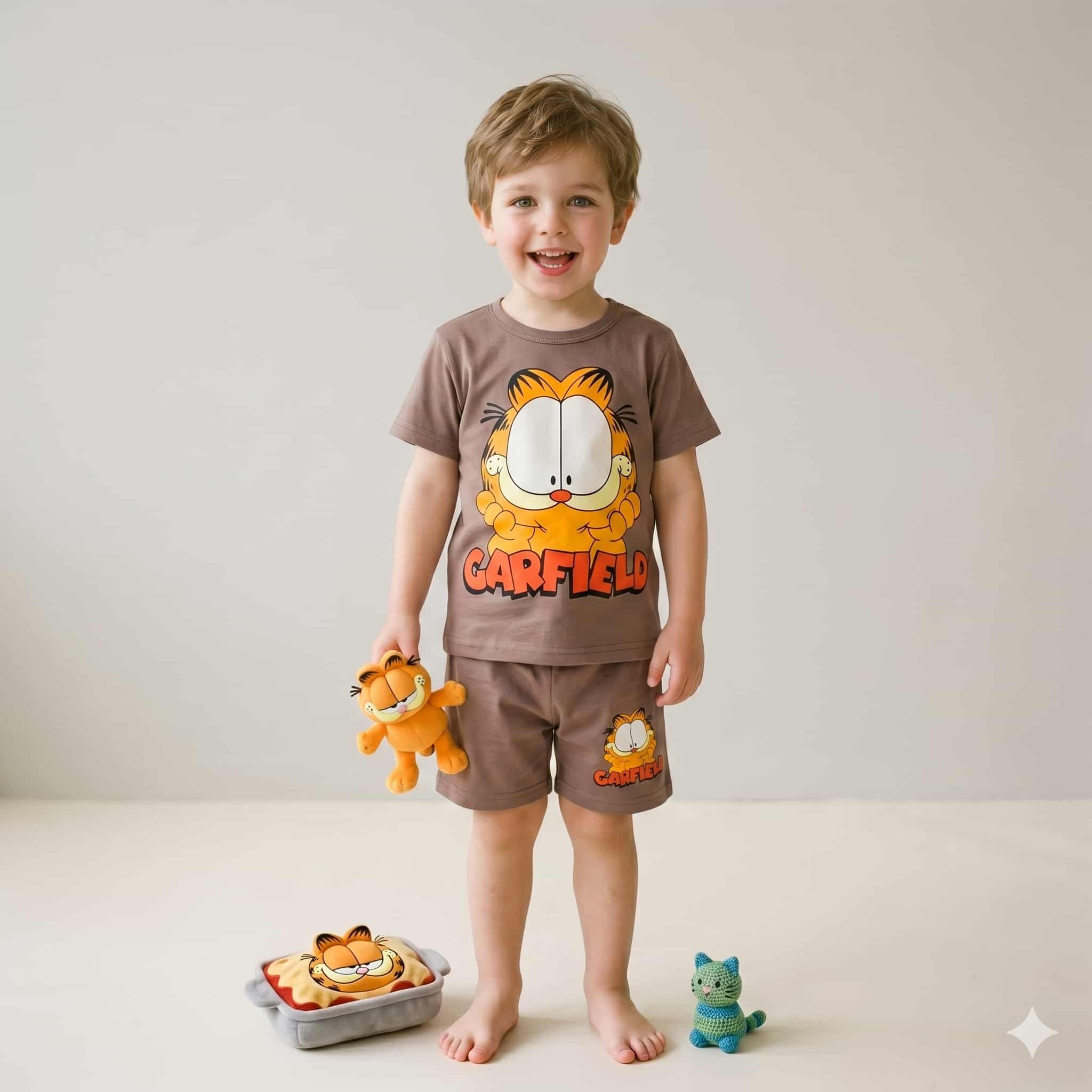 Garfield Groove Boys Short Set - Brown