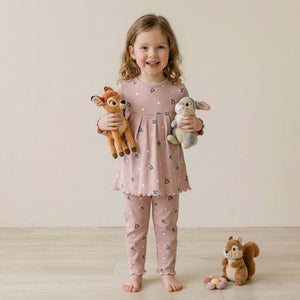 Bambi & friends Fun Time Girls Full Sleeves Pajama Set - Dusty Pink