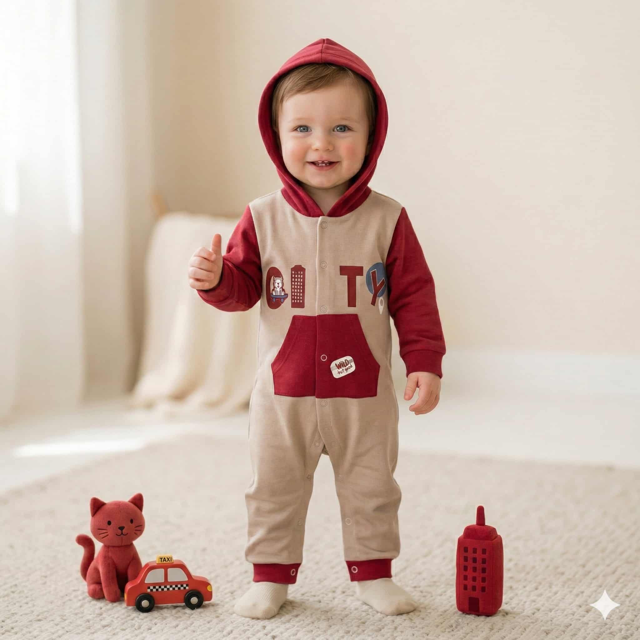 City Cat Baby Boy Set - Beige