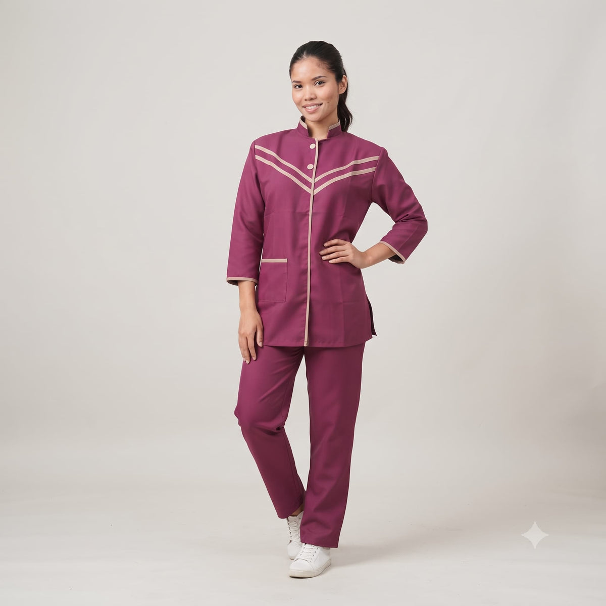 Berry Line Maid Uniform Set – Plum