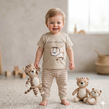 Mighty Mini Baby Boys Half Sleeves Set - Beige