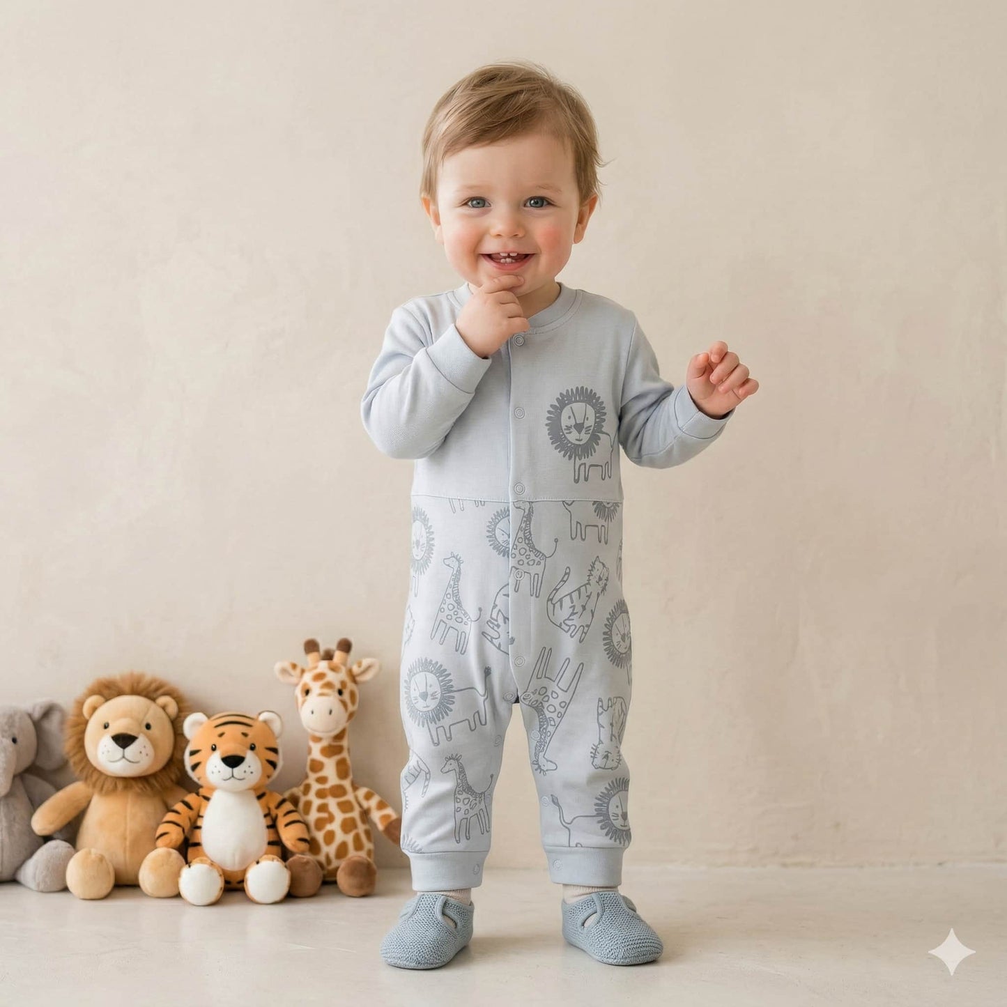 Doodle Lion Baby Boy Set - Blue