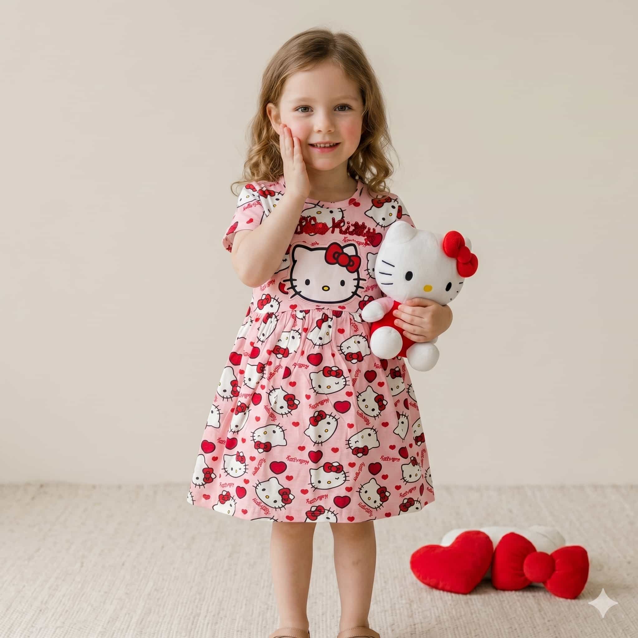 Hello Kitty Girls Frock - Pink