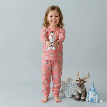 Princess Girls Full Sleeves Pajama Sets - Pink