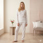 Petal Soft Women Full Sleeves Pajama set - White